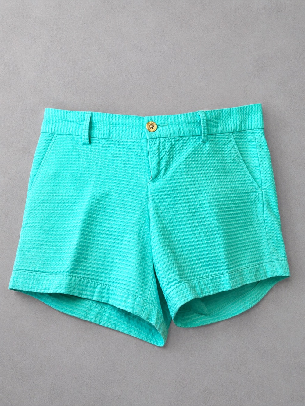 Lilly Pulitzer Callahan Shorts Size 10 Aqua Blue Textured Jacquard Resort Preppy